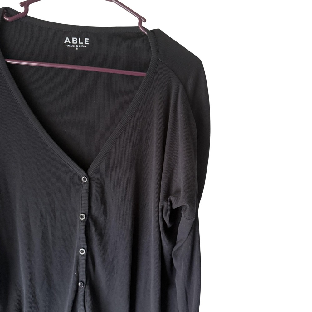 ABLE Cardigan Sweater Womens Medium Button Front Long Sleeve Lightweight Top